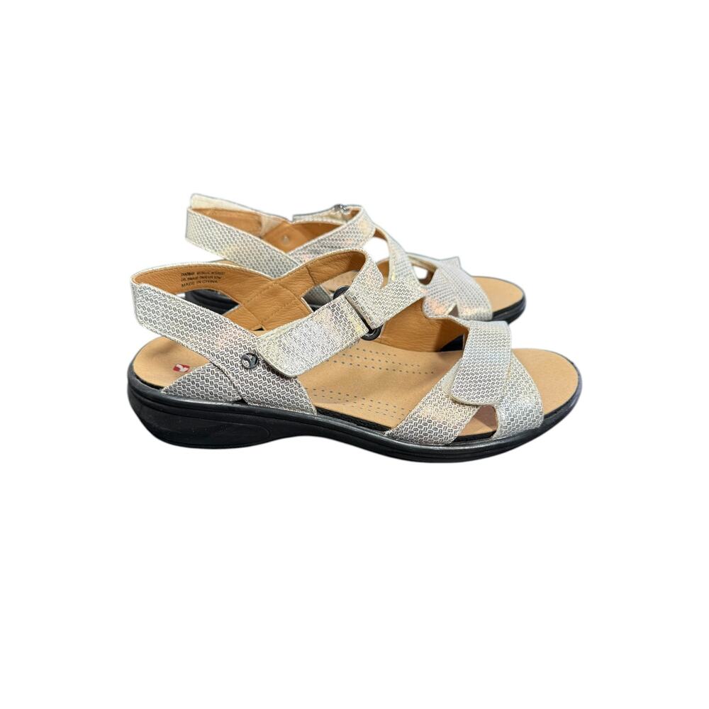 Revere Zanzibar Metallic Leather Orthotic Adaptive Sandal Size US 6